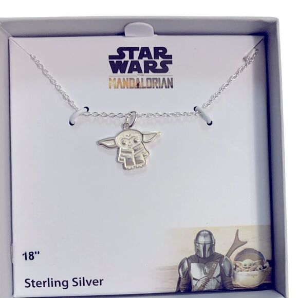 Star Wars Mandalorian Sterling Silver Pendant 18”Necklace - Picture 1 of 3